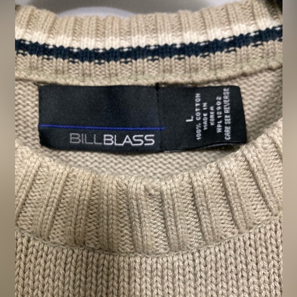 Men's BILL BLASS Beige Argyle Sweater - Picture 2 of 5